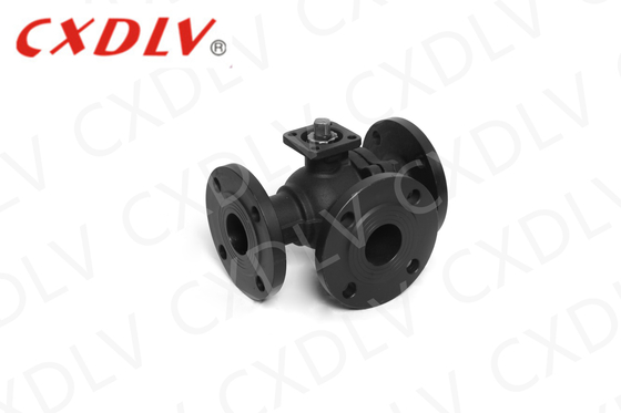 Flanken ISO5211 Direktmontage Pad WCB Dreiweg-Kugelventil PN16 mit PTFE Seaat