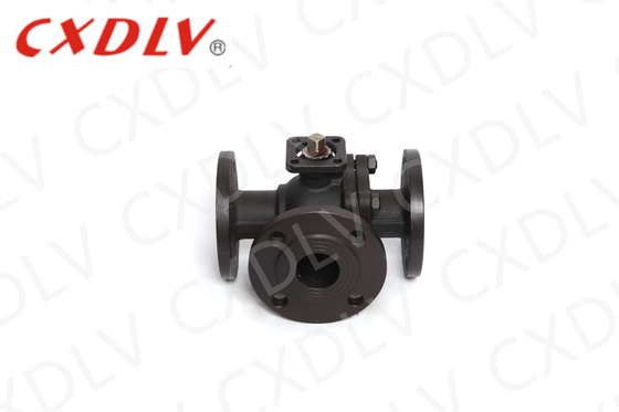 Flanken ISO5211 Direktmontage Pad WCB Dreiweg-Kugelventil PN16 mit PTFE Seaat