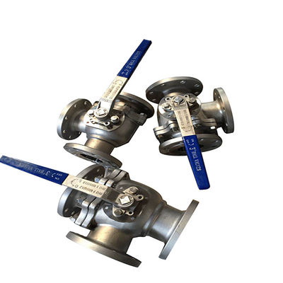 Angeflanschtes Kugelventil des Edelstahl-DN200 CF8M 3 Weise