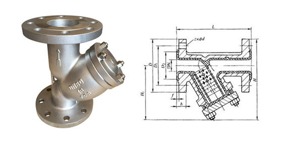 DN200 Edelstahl Y-Siebfilter Ventil Flanschanschluss mit 40 Mesh PN16 RF
